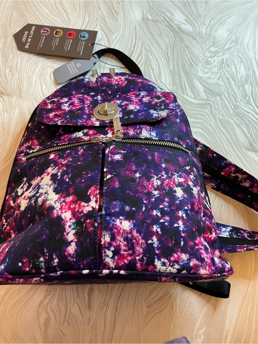 NWT BAGGALLINI  FLORAL RFID WATER RESISTANT BACKPACK - Picture 5 of 9